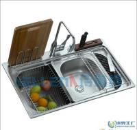高档 304不锈钢厨房洗菜盆 水槽 一次冲压成型 单槽 8050[供应]_厨房设施